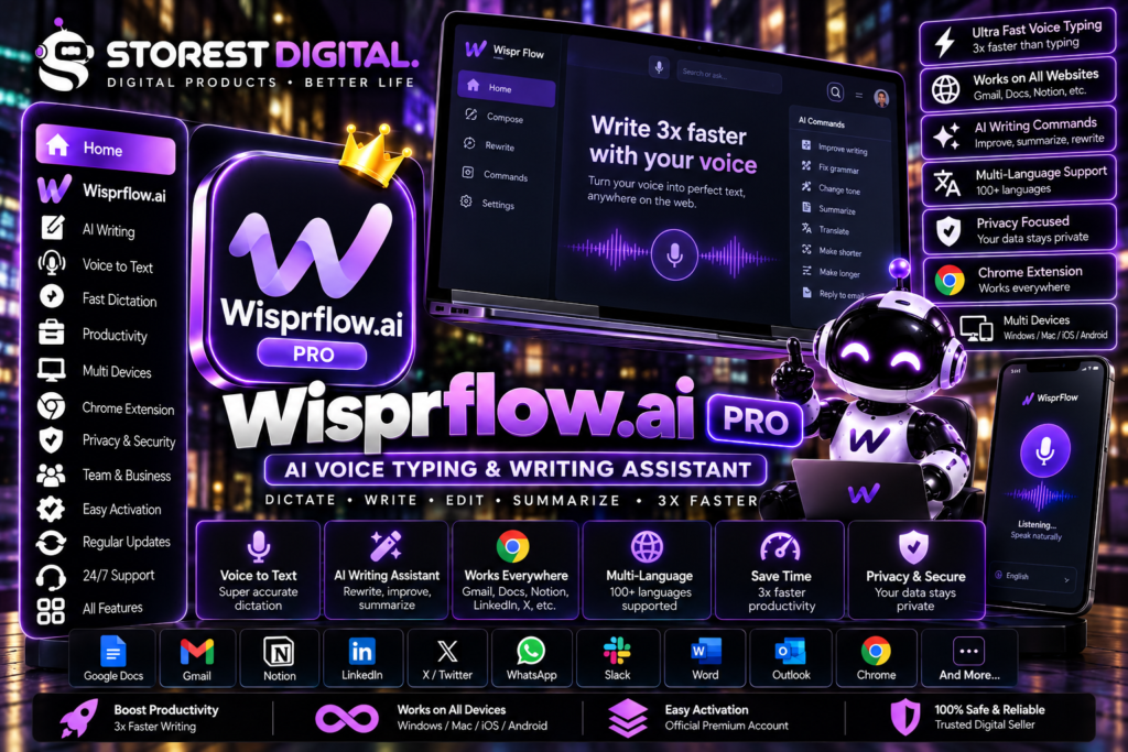 اشتراك Wispr Flow Pro سنة | STOREST DIGITAL