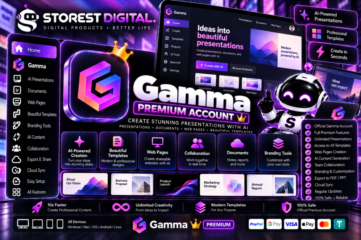 اشتراك Gamma Pro لمدة سنة | STOREST DIGITAL