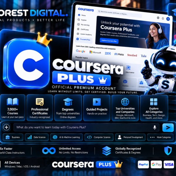 اشتراك Coursera Plus | آلاف الدورات والشهادات الاحترافية